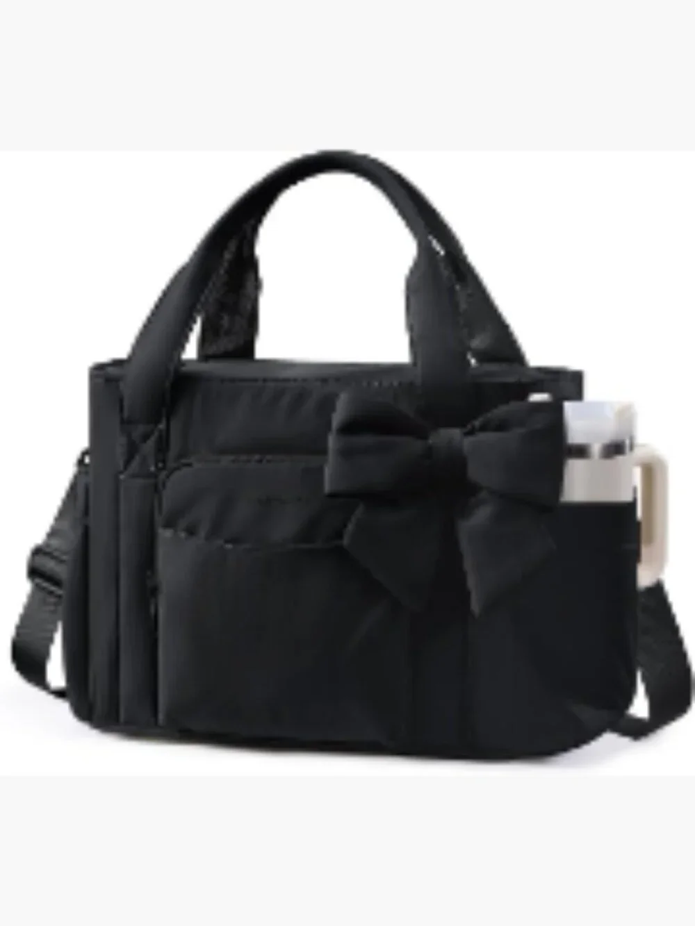 Insulated Lunch Tote Bag with Detachable Bow, Leakproof Cooler for Work,